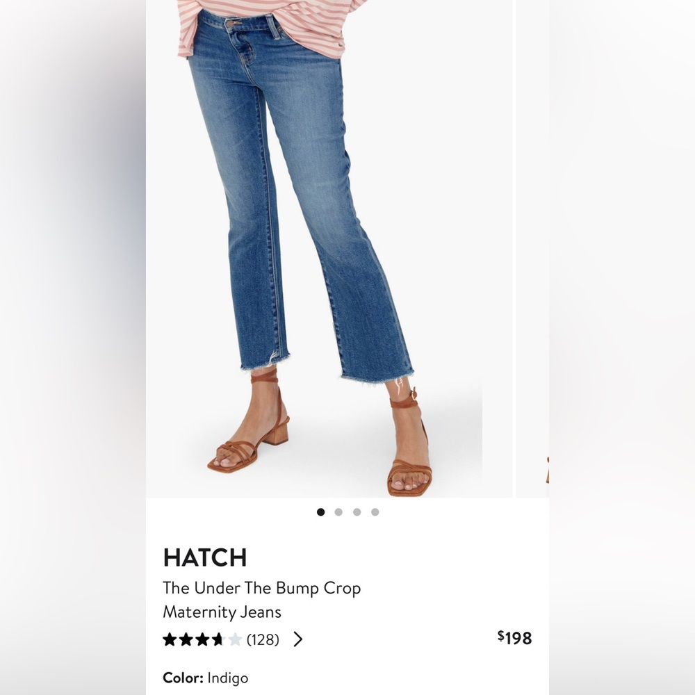 Hatch Indigo Under-The-Bump Crop Maternity Jeans